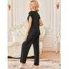 image:imageEkouaer 2 Pack Womens Pajamas Short Sleeve Sleepwear Top with Pants SuperSoft Printed Lounge Sets SXXLBlackBlack Star