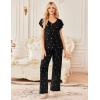 image:imageEkouaer 2 Pack Womens Pajamas Short Sleeve Sleepwear Top with Pants SuperSoft Printed Lounge Sets SXXLBlackBlack Star