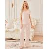image:imageEkouaer 2 Pack Womens Pajamas Short Sleeve Sleepwear Top with Pants SuperSoft Printed Lounge Sets SXXLBlackChampagne