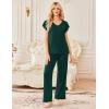 image:imageEkouaer 2 Pack Womens Pajamas Short Sleeve Sleepwear Top with Pants SuperSoft Printed Lounge Sets SXXLBlackDark Green