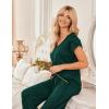 image:imageEkouaer 2 Pack Womens Pajamas Short Sleeve Sleepwear Top with Pants SuperSoft Printed Lounge Sets SXXLBlackDark Green