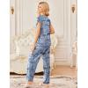 image:imageEkouaer 2 Pack Womens Pajamas Short Sleeve Sleepwear Top with Pants SuperSoft Printed Lounge Sets SXXLBlue AlphabetGreen Flamingo