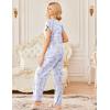 image:imageEkouaer 2 Pack Womens Pajamas Short Sleeve Sleepwear Top with Pants SuperSoft Printed Lounge Sets SXXLBlue ButterflyBlue Floral