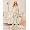 image:imageEkouaer 2 Pack Womens Pajamas Short Sleeve Sleepwear Top with Pants SuperSoft Printed Lounge Sets SXXLBlue ButterflyBlue Floral