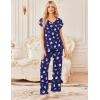 image:imageEkouaer 2 Pack Womens Pajamas Short Sleeve Sleepwear Top with Pants SuperSoft Printed Lounge Sets SXXLBlue MoonBlue Star