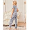 image:imageEkouaer 2 Pack Womens Pajamas Short Sleeve Sleepwear Top with Pants SuperSoft Printed Lounge Sets SXXLCoffee GrayPink Stripe