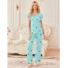 image:imageEkouaer 2 Pack Womens Pajamas Short Sleeve Sleepwear Top with Pants SuperSoft Printed Lounge Sets SXXLCoffee GrayStar Blue