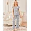 image:imageEkouaer 2 Pack Womens Pajamas Short Sleeve Sleepwear Top with Pants SuperSoft Printed Lounge Sets SXXLGray StarGray