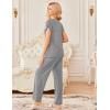 image:imageEkouaer 2 Pack Womens Pajamas Short Sleeve Sleepwear Top with Pants SuperSoft Printed Lounge Sets SXXLGray StarGray