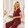 image:imageEkouaer 2 Pack Womens Pajamas Short Sleeve Sleepwear Top with Pants SuperSoft Printed Lounge Sets SXXLGrayWine Red