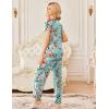 image:imageEkouaer 2 Pack Womens Pajamas Short Sleeve Sleepwear Top with Pants SuperSoft Printed Lounge Sets SXXLGreen FlowerBlack Flower