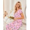 image:imageEkouaer 2 Pack Womens Pajamas Short Sleeve Sleepwear Top with Pants SuperSoft Printed Lounge Sets SXXLLight Green FlowerPink Yellow Flower