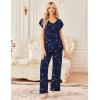 image:imageEkouaer 2 Pack Womens Pajamas Short Sleeve Sleepwear Top with Pants SuperSoft Printed Lounge Sets SXXLLilac DotsNavy Star