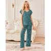 image:imageEkouaer 2 Pack Womens Pajamas Short Sleeve Sleepwear Top with Pants SuperSoft Printed Lounge Sets SXXLNavy Cashew FlowersBlue Green Mandala Pattern
