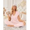 image:imageEkouaer 2 Pack Womens Pajamas Short Sleeve Sleepwear Top with Pants SuperSoft Printed Lounge Sets SXXLPink StripeNavy Dots