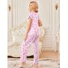 image:imageEkouaer 2 Pack Womens Pajamas Short Sleeve Sleepwear Top with Pants SuperSoft Printed Lounge Sets SXXLPink White FlowerGray Stripe