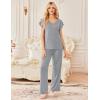 image:imageEkouaer 2 Pack Womens Pajamas Short Sleeve Sleepwear Top with Pants SuperSoft Printed Lounge Sets SXXLPinkLight Gray
