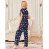 image:imageEkouaer 2 Pack Womens Pajamas Short Sleeve Sleepwear Top with Pants SuperSoft Printed Lounge Sets SXXLTeddy NavyTeddy Brown