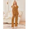 image:imageEkouaer 2 Pack Womens Pajamas Short Sleeve Sleepwear Top with Pants SuperSoft Printed Lounge Sets SXXLTeddy NavyTeddy Brown