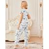 image:imageEkouaer 2 Pack Womens Pajamas Short Sleeve Sleepwear Top with Pants SuperSoft Printed Lounge Sets SXXLWhite FloralBlue Floral