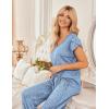image:imageEkouaer 2 Pack Womens Pajamas Short Sleeve Sleepwear Top with Pants SuperSoft Printed Lounge Sets SXXLWhite FloralBlue Floral