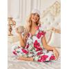 image:imageEkouaer 2 Pack Womens Pajamas Short Sleeve Sleepwear Top with Pants SuperSoft Printed Lounge Sets SXXLZblack FlowerWhite Flower