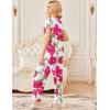 image:imageEkouaer 2 Pack Womens Pajamas Short Sleeve Sleepwear Top with Pants SuperSoft Printed Lounge Sets SXXLZblack FlowerWhite Flower