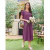 image:imageEkouaer 3 Pack Long Nightgowns for Women Full Length Short Sleeve Nightshirt Soft Plus Size Sleepwear Casual LoungwearBlack blue purple