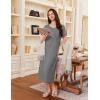 image:imageEkouaer 3 Pack Long Nightgowns for Women Full Length Short Sleeve Nightshirt Soft Plus Size Sleepwear Casual LoungwearBlack grey leopard