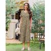 image:imageEkouaer 3 Pack Long Nightgowns for Women Full Length Short Sleeve Nightshirt Soft Plus Size Sleepwear Casual LoungwearBlack grey leopard