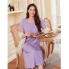 image:imageEkouaer 3 Pack Long Nightgowns for Women Full Length Short Sleeve Nightshirt Soft Plus Size Sleepwear Casual LoungwearBlack lilac white Flower