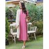 image:imageEkouaer 3 Pack Long Nightgowns for Women Full Length Short Sleeve Nightshirt Soft Plus Size Sleepwear Casual LoungwearBlack pink blue Flower