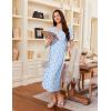 image:imageEkouaer 3 Pack Long Nightgowns for Women Full Length Short Sleeve Nightshirt Soft Plus Size Sleepwear Casual LoungwearBlack star blue Green