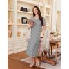 image:imageEkouaer 3 Pack Long Nightgowns for Women Full Length Short Sleeve Nightshirt Soft Plus Size Sleepwear Casual LoungwearBlue star grey Strip