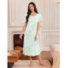 image:imageEkouaer 3 Pack Long Nightgowns for Women Full Length Short Sleeve Nightshirt Soft Plus Size Sleepwear Casual LoungwearLight Blue floral Purple floral Green
