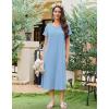 image:imageEkouaer 3 Pack Long Nightgowns for Women Full Length Short Sleeve Nightshirt Soft Plus Size Sleepwear Casual LoungwearLight Blue floral Purple floral Green
