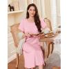image:imageEkouaer 3 Pack Long Nightgowns for Women Full Length Short Sleeve Nightshirt Soft Plus Size Sleepwear Casual LoungwearWine Red pink blue Green