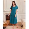 image:imageEkouaer 3 Pack Long Nightgowns for Women Full Length Short Sleeve Nightshirt Soft Plus Size Sleepwear Casual LoungwearWine Red pink blue Green