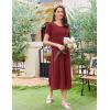 image:imageEkouaer 3 Pack Long Nightgowns for Women Full Length Short Sleeve Nightshirt Soft Plus Size Sleepwear Casual LoungwearWine Red pink blue Green
