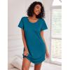 image:imageEkouaer Cotton Nightgowns for Women 3 Pack Sleepshirts Short Sleeve Night Shirt Tshirt Night Gown Print Sleepwear DressDark BlueBlackPurple Floral