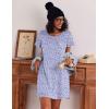image:imageEkouaer Cotton Nightgowns for Women 3 Pack Sleepshirts Short Sleeve Night Shirt Tshirt Night Gown Print Sleepwear DressDark BlueBlackPurple Floral