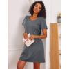 image:imageEkouaer Cotton Nightgowns for Women 3 Pack Sleepshirts Short Sleeve Night Shirt Tshirt Night Gown Print Sleepwear DressDark GreyBlackMoon Star