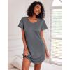 image:imageEkouaer Cotton Nightgowns for Women 3 Pack Sleepshirts Short Sleeve Night Shirt Tshirt Night Gown Print Sleepwear DressDark GreyBlackMoon Star