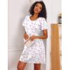 image:imageEkouaer Cotton Nightgowns for Women 3 Pack Sleepshirts Short Sleeve Night Shirt Tshirt Night Gown Print Sleepwear DressLittle DaisyBlue FloralWhite Pink Floral