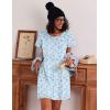 image:imageEkouaer Cotton Nightgowns for Women 3 Pack Sleepshirts Short Sleeve Night Shirt Tshirt Night Gown Print Sleepwear DressLittle DaisyBlue FloralWhite Pink Floral