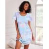image:imageEkouaer Cotton Nightgowns for Women 3 Pack Sleepshirts Short Sleeve Night Shirt Tshirt Night Gown Print Sleepwear DressLittle DaisyPink FloralTie Dye