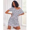 image:imageEkouaer Cotton Nightgowns for Women 3 Pack Sleepshirts Short Sleeve Night Shirt Tshirt Night Gown Print Sleepwear DressPink FloralGrey CoffeYellow Floral