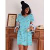 image:imageEkouaer Cotton Nightgowns for Women 3 Pack Sleepshirts Short Sleeve Night Shirt Tshirt Night Gown Print Sleepwear DressPurple FloralBlackBlue Butterfly