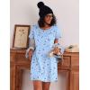 image:imageEkouaer Cotton Nightgowns for Women 3 Pack Sleepshirts Short Sleeve Night Shirt Tshirt Night Gown Print Sleepwear DressPurple FloralBlackBlue Moon