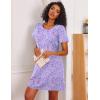 image:imageEkouaer Cotton Nightgowns for Women 3 Pack Sleepshirts Short Sleeve Night Shirt Tshirt Night Gown Print Sleepwear DressPurple StarGrey CoffeBlue Butterfly